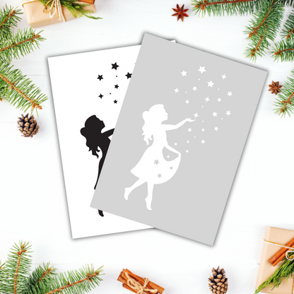 Aufkleber Motiv "Sterntaler-Mädchen Neu" S/W - Wohnen auf dem Land