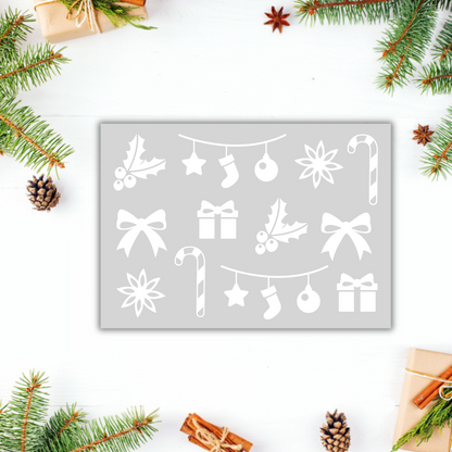 Aufkleber Ornamente "Weihnachtszeit" S/W - Wohnen auf dem Land