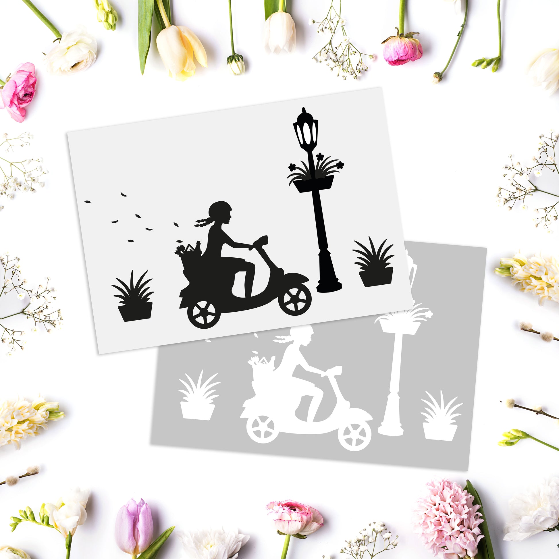 Aufkleber "Vespa-Mädchen" - Wohnen auf dem Land