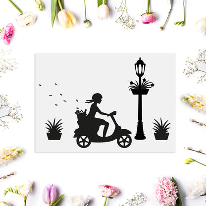 Aufkleber "Vespa-Mädchen" - Wohnen auf dem Land