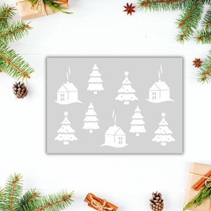 Aufkleber "Weihnachtswelt" S/W - Wohnen auf dem Land