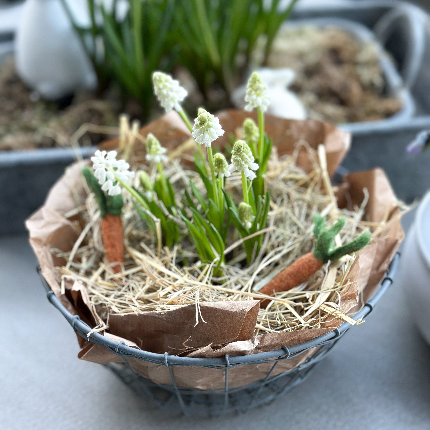 Korb Draht "Wire" Metall Rund Zink 20cm - Wohnen auf dem Land