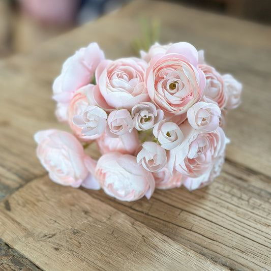 Blume Strauß "Ranunkeln" künstlich rosa 28cm - Wohnen auf dem Land