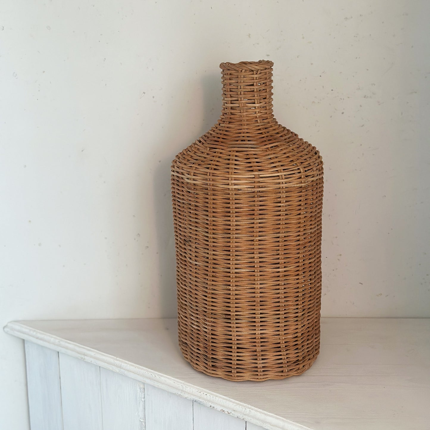 Hohe Blumenvase "Skandi Loft" von Wohnen auf dem Land, Rattan natur, 40cm, stilvolle Vase für Blumen und Dekoration