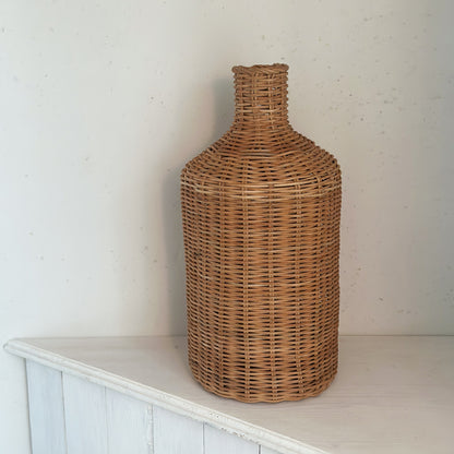 Hohe Blumenvase "Skandi Loft" von Wohnen auf dem Land, Rattan natur, 40cm, stilvolle Vase für Blumen und Dekoration