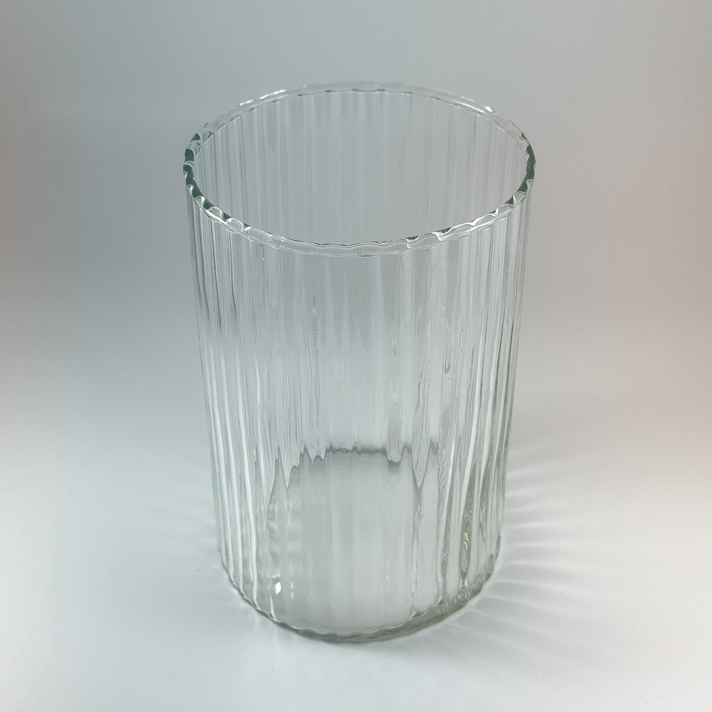 Vase Zylinder "Rillen" Glas Klein 10x14cm - Wohnen auf dem Land