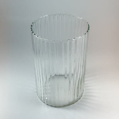 Vase Zylinder "Rillen" Glas Klein 10x14cm - Wohnen auf dem Land