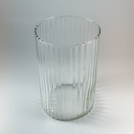 Vase Zylinder "Rillen" Glas Klein 10x14cm - Wohnen auf dem Land