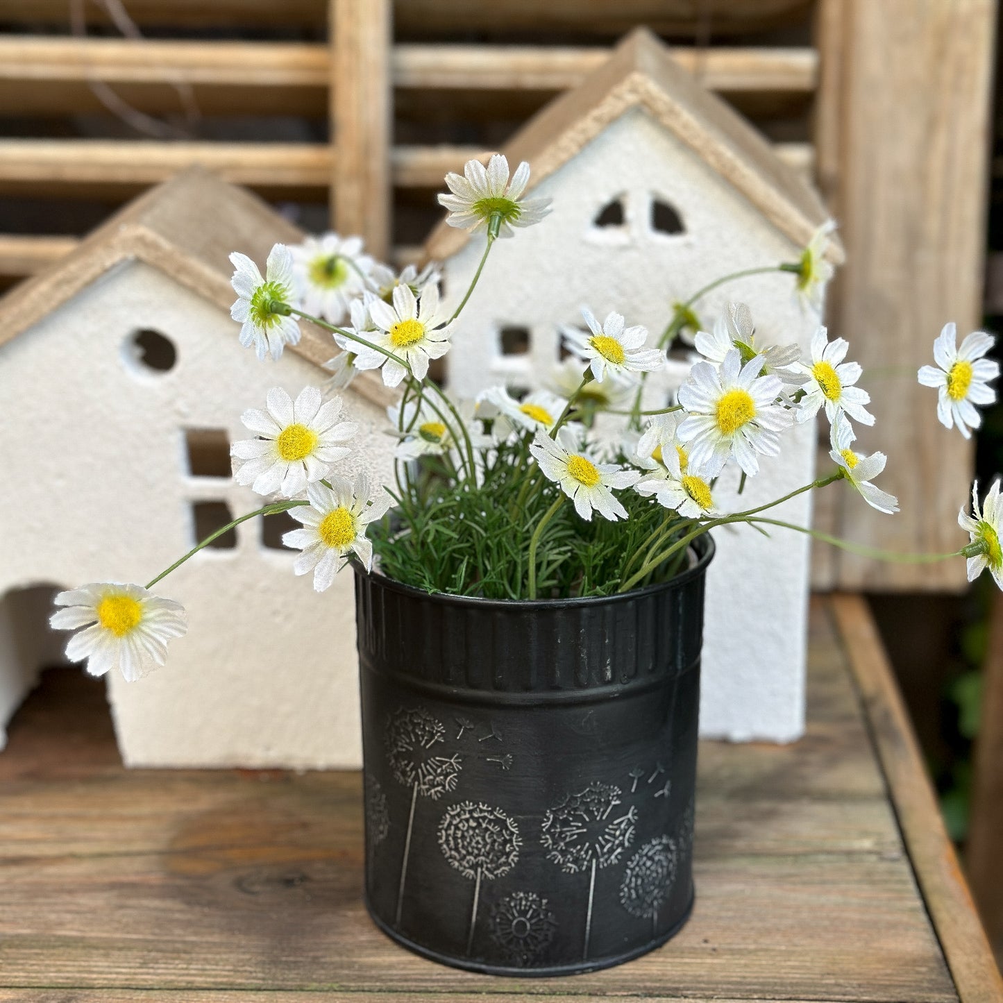 Dose Vase "Dandelion" Metall Vintage 2er Set 3 Varianten - Wohnen auf dem Land