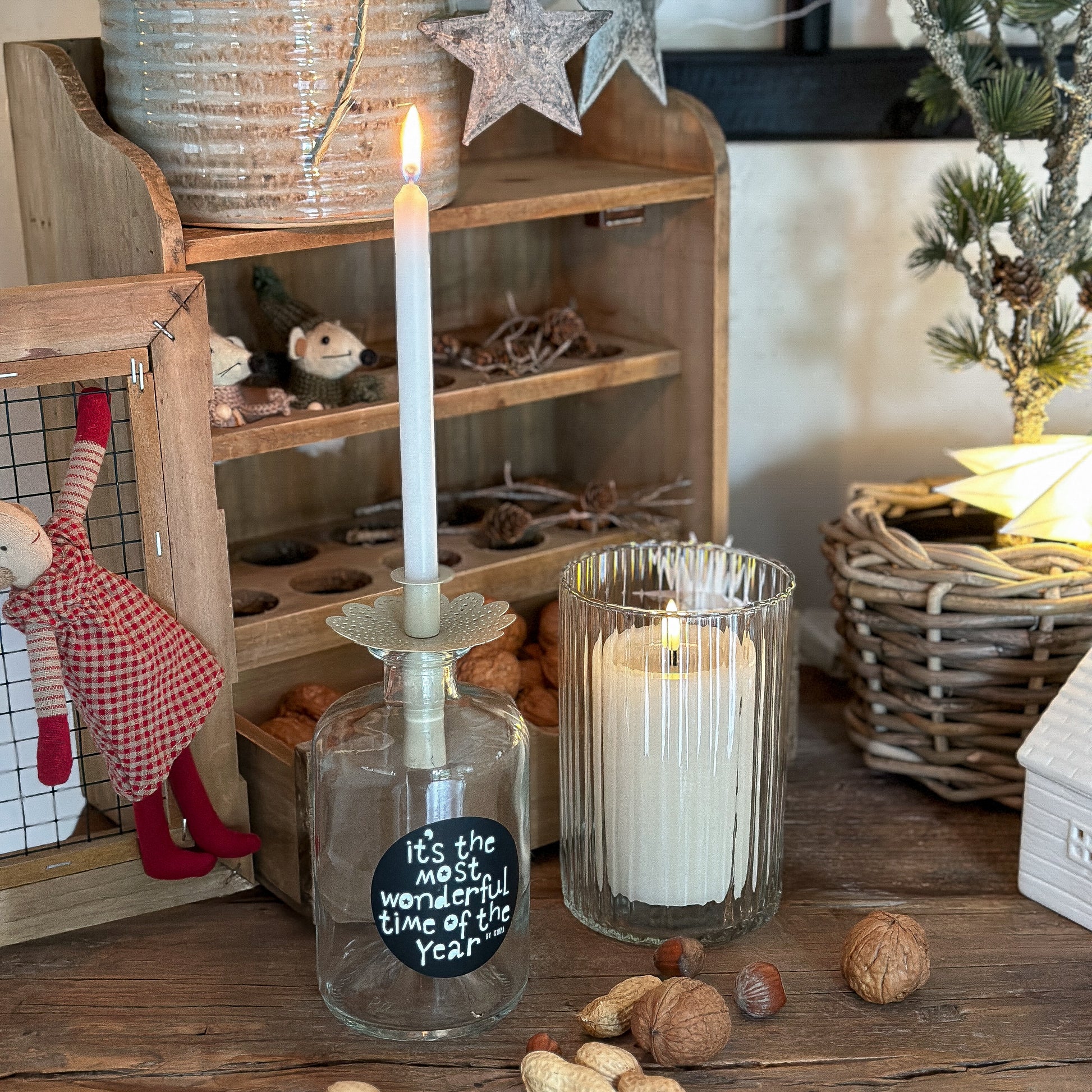 Flasche Glas "Holidays" 500ml 2 Designs - Wohnen auf dem Land