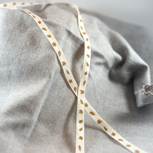 Dekoband Blätter "Fall" Baumwolle 8mm - Wohnen auf dem Land