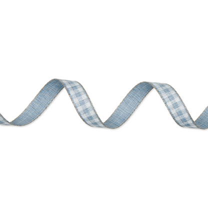 Dekoband "Blaue Karos" Karos Hellblau 15mm - Wohnen auf dem Land