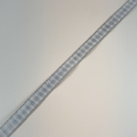 Dekoband "Blaue Karos" Karos Hellblau 15mm - Wohnen auf dem Land