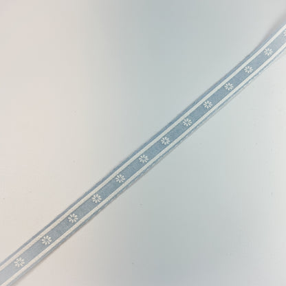 Dekoband "Blüten" Hellblau 15mm - Wohnen auf dem Land