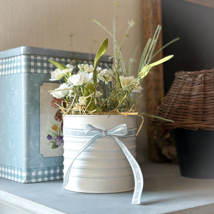 Dekoband "Blüten" Hellblau 15mm - Wohnen auf dem Land