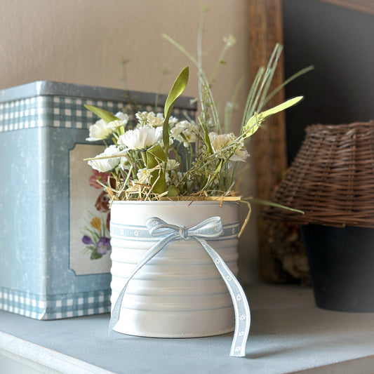 Dekoband "Blüten" Hellblau 15mm - Wohnen auf dem Land