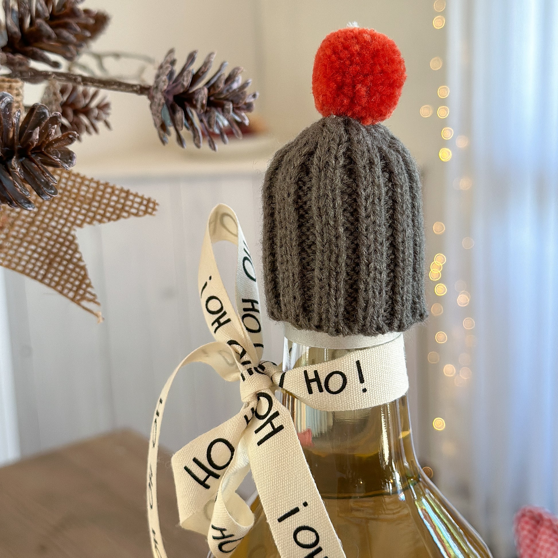 Dekoband "Ho Ho Ho!" Creme Baumwolle 15mm - Wohnen auf dem Land