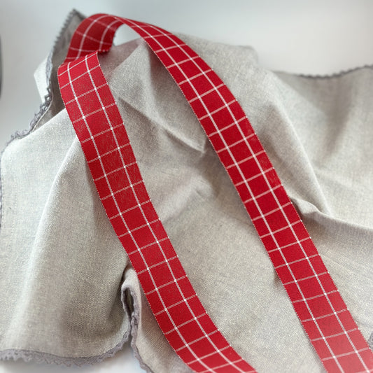 Dekoband "Karo" Baumwolle Rot 35mm - Wohnen auf dem Land