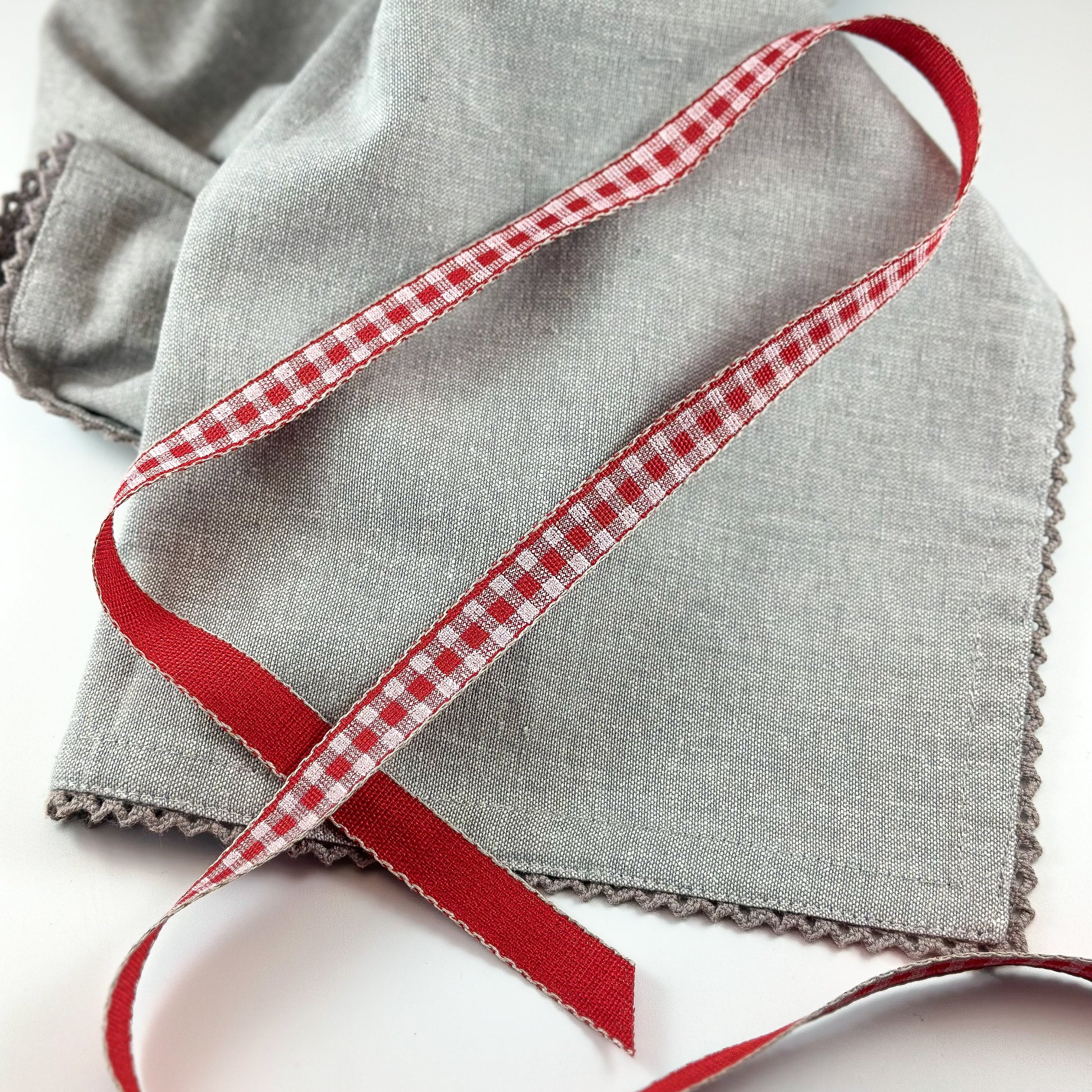 Dekoband "Karo" Rot Baumwolle 15mm - Wohnen auf dem Land