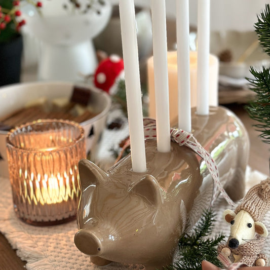 Dekoband "Skandi" Baumwolle Natur Rot 12mm - Wohnen auf dem Land