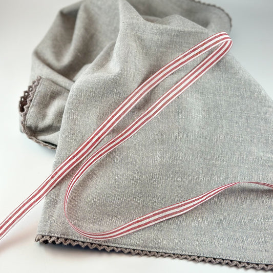 Dekoband "Streifen" Rot Baumwolle 10mm - Wohnen auf dem Land