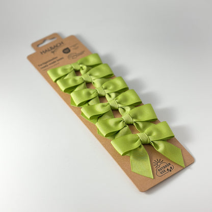 Dekoband mit Drahtclip "Spring Bow", 6er Set in 3 Farben, weiße Schleifen aus Ripsband für Dekorationen von Wohnen auf dem Land