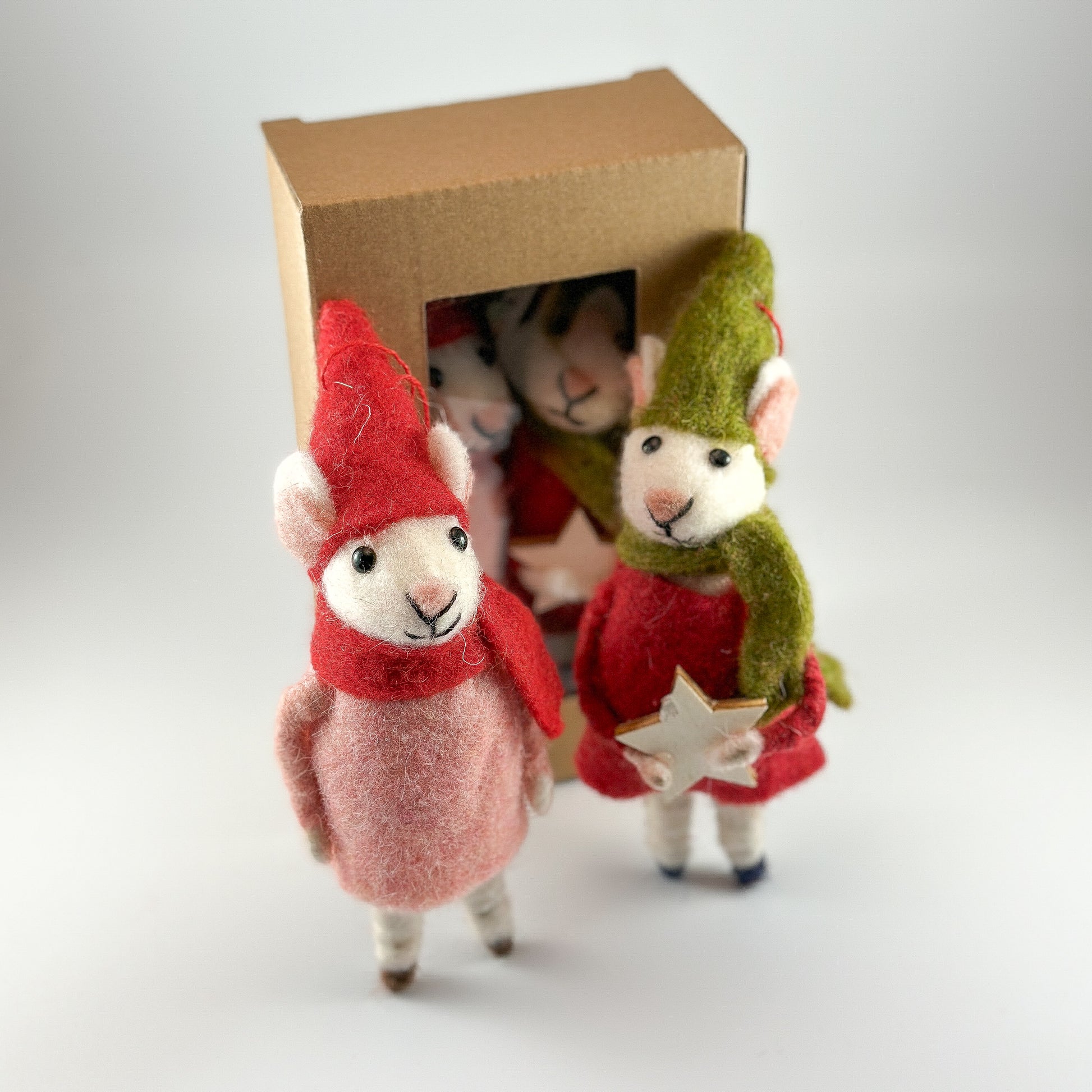 Anhänger Mäuse "Helmut und Helga" Filz 2er Set 15cm - Wohnen auf dem Land