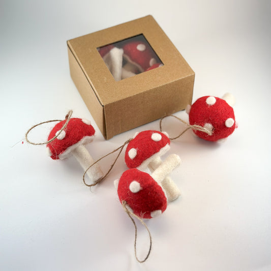 Anhänger Pilz "Fliegenpilz" Rot Filz 4er Set 7cm - Wohnen auf dem Land