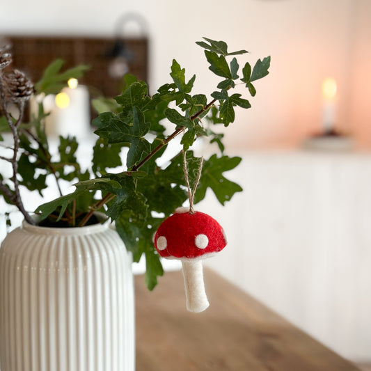 Anhänger Pilz "Fliegenpilz" Rot Filz 4er Set 7cm - Wohnen auf dem Land