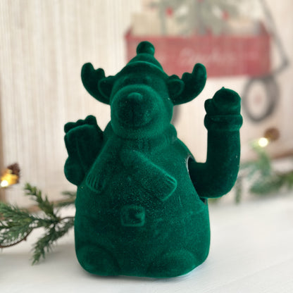 Deko Elch "Winke Elmar" Beflockt Grün *B-Ware* - Wohnen auf dem Land
