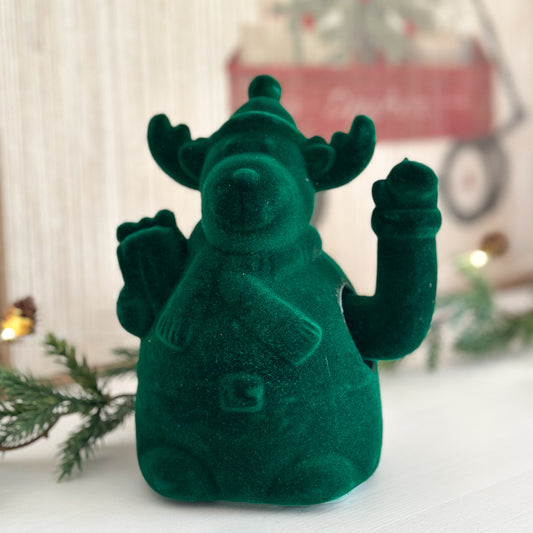 Deko Elch "Winke Elmar" Beflockt Grün *B-Ware* - Wohnen auf dem Land