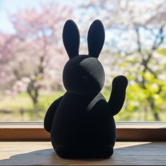 Deko Winke Hase "Donna" Beflockt Schwarz - Wohnen auf dem Land