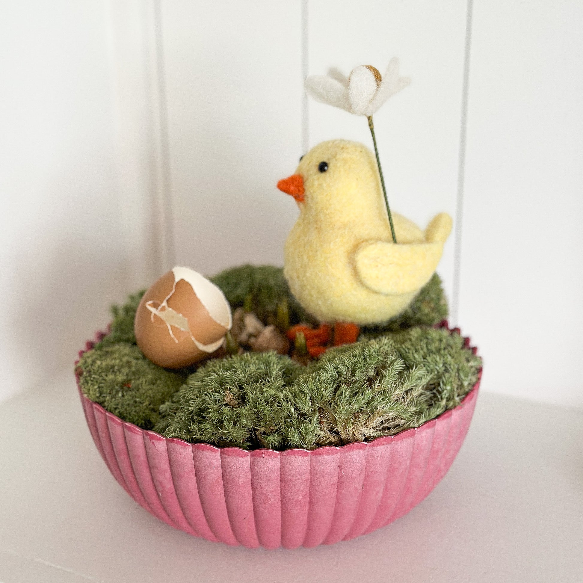 Küken Deko Figur "Blümchen" Filz Gelb 14cm - Wohnen auf dem Land