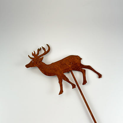 Pflanzenstecker "Hirsch" Metall Rost 35cm - Wohnen auf dem Land