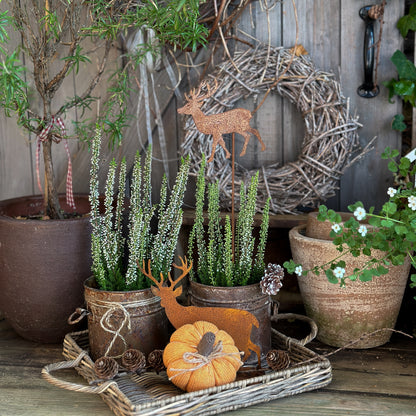 Pflanzenstecker "Hirsch" Metall Rost 35cm - Wohnen auf dem Land