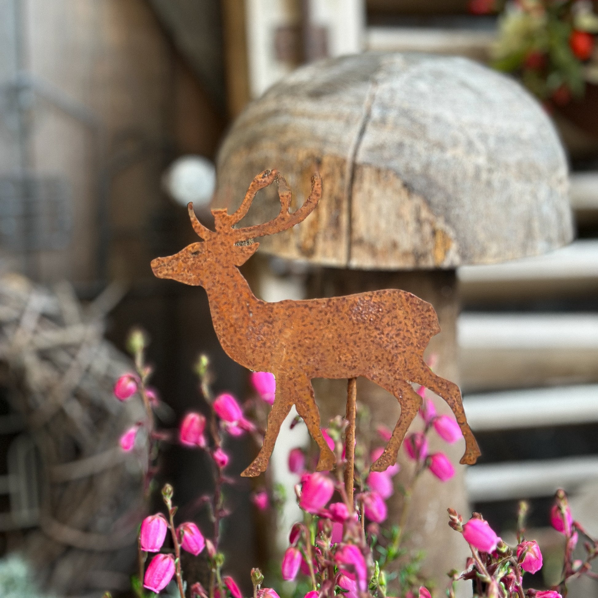 Pflanzenstecker "Hirsch" Metall Rost 35cm - Wohnen auf dem Land