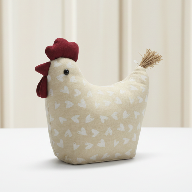 Deko Huhn Türstopper "Emma, Frieda & Lotte" von Wohnen auf dem Land, grau, Textil, 26cm, als dekorative Figur