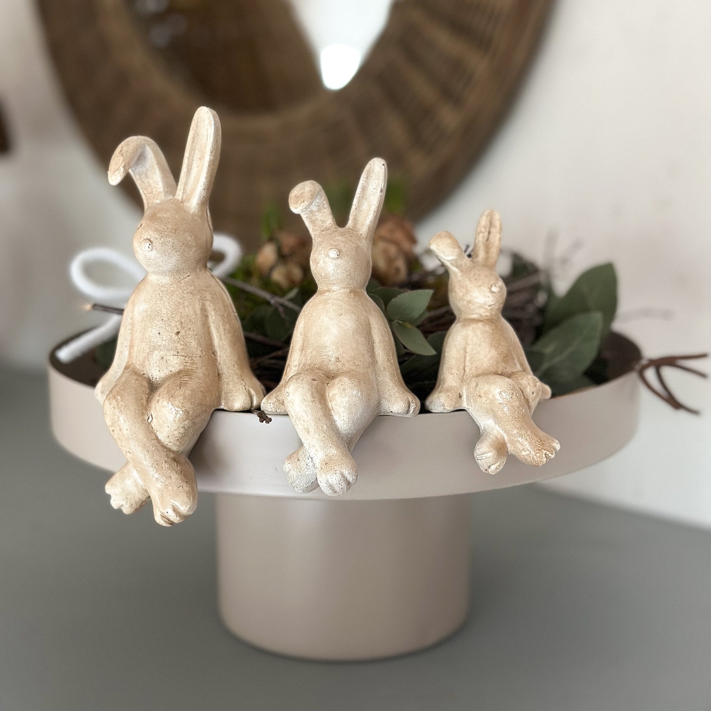 Kantenhocker Hase „Sönke“ Keramik Beige 3 Größen - Wohnen auf dem Land