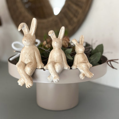 Kantenhocker Hase „Sönke“ Keramik Beige 3 Größen - Wohnen auf dem Land