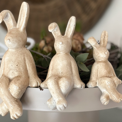 Kantenhocker Hase „Sönke“ Keramik Beige 3 Größen - Wohnen auf dem Land