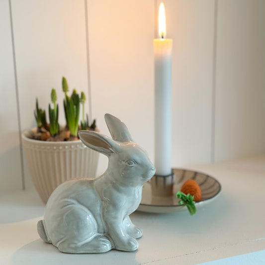 Deko Figur Hase „Oskar & Emil“ Keramik Creme 2 Varianten - Wohnen auf dem Land