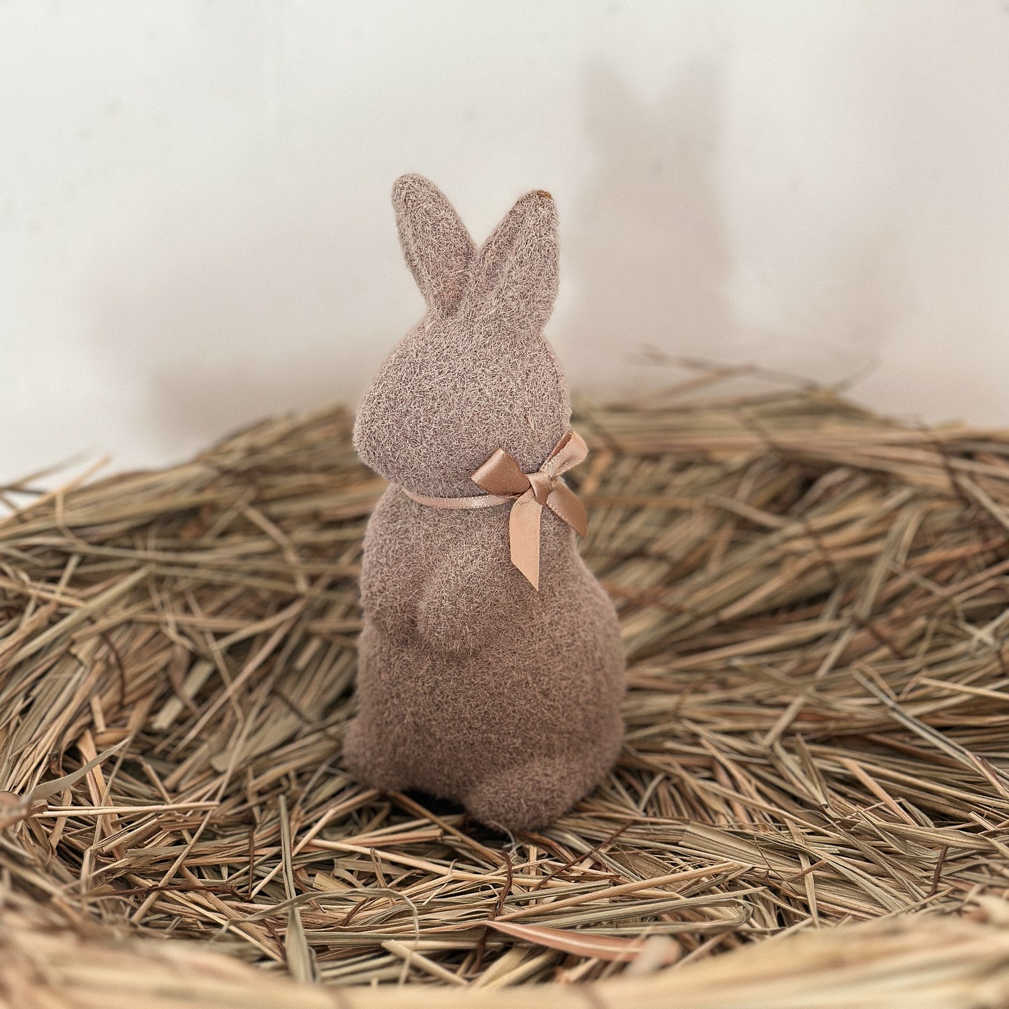 Deko Hase „Flauschi“ beflockt 3 Farben 16cm