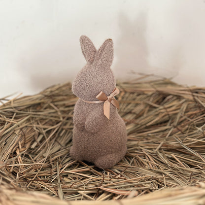 Deko Hase „Flauschi“ beflockt 3 Farben 16cm