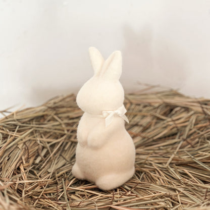 Deko Hase „Flauschi“ beflockt 3 Farben 16cm