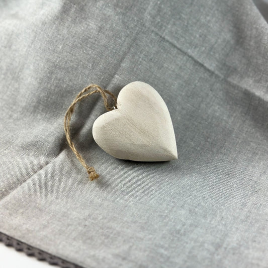 Anhänger Holz "Herz" weiß - Wohnen auf dem Land