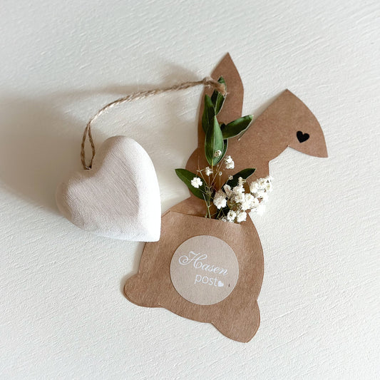 Anhänger Holz "Herz" weiß - Wohnen auf dem Land