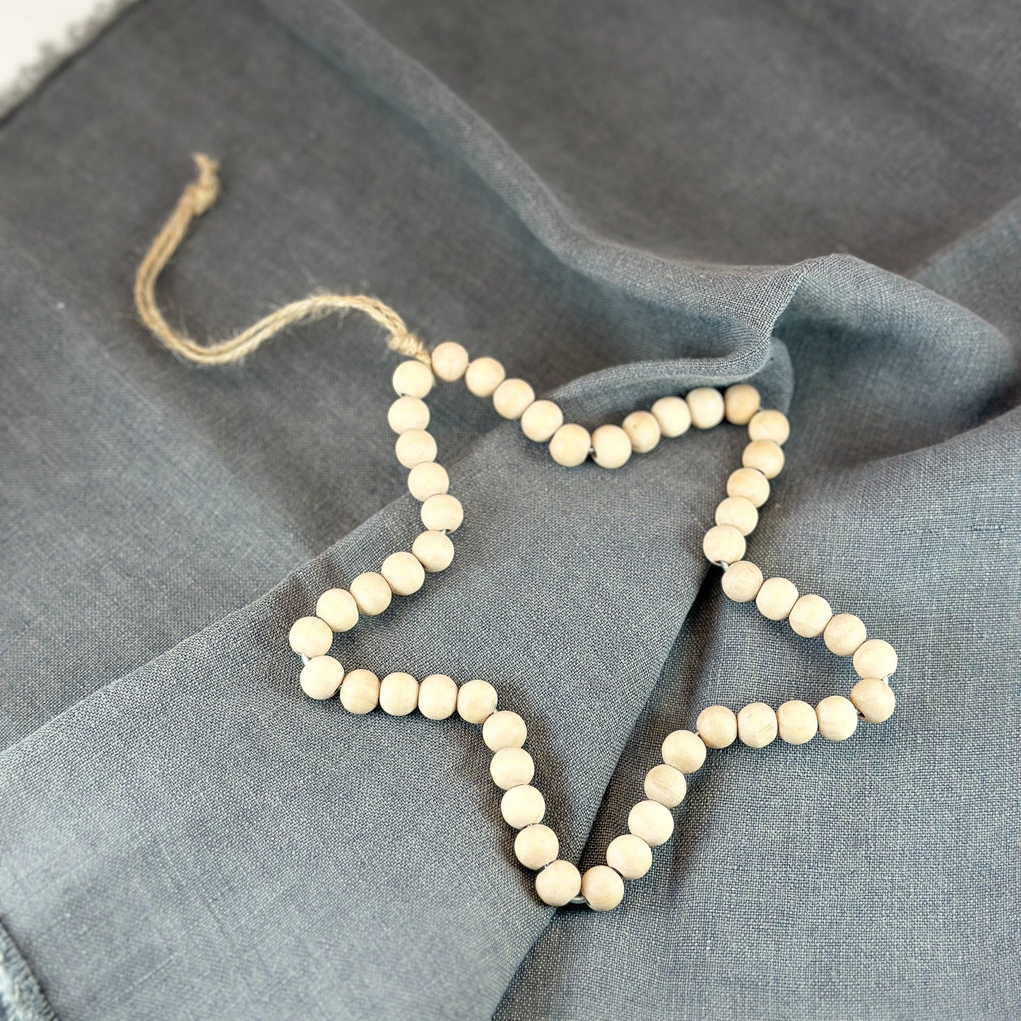 Anhänger Holz Perlen "Stern" Natur 13cm - Wohnen auf dem Land