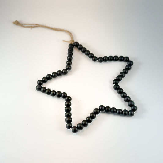 Anhänger Holz Perlen "Stern" Schwarz - Wohnen auf dem Land