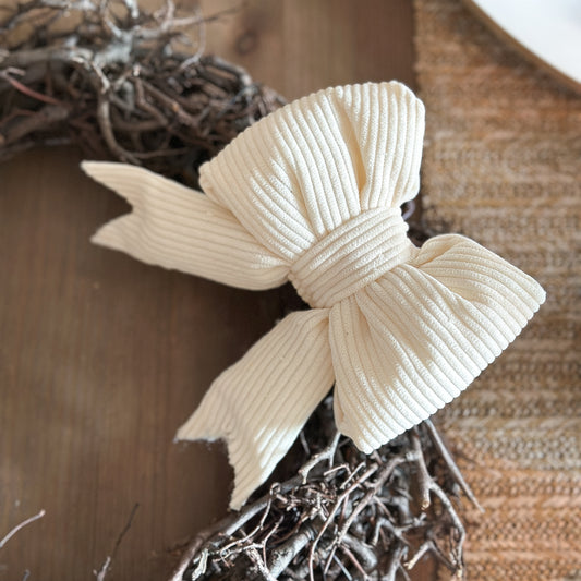 Schleife Deko zum Hängen "Mathilda" Stoff Creme - Wohnen auf dem Land