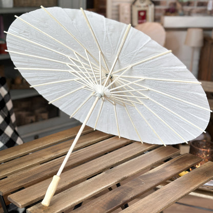 Deko Sonnenschirm "Shiro" Papier Natur Weiß 2 Größen - Wohnen auf dem Land